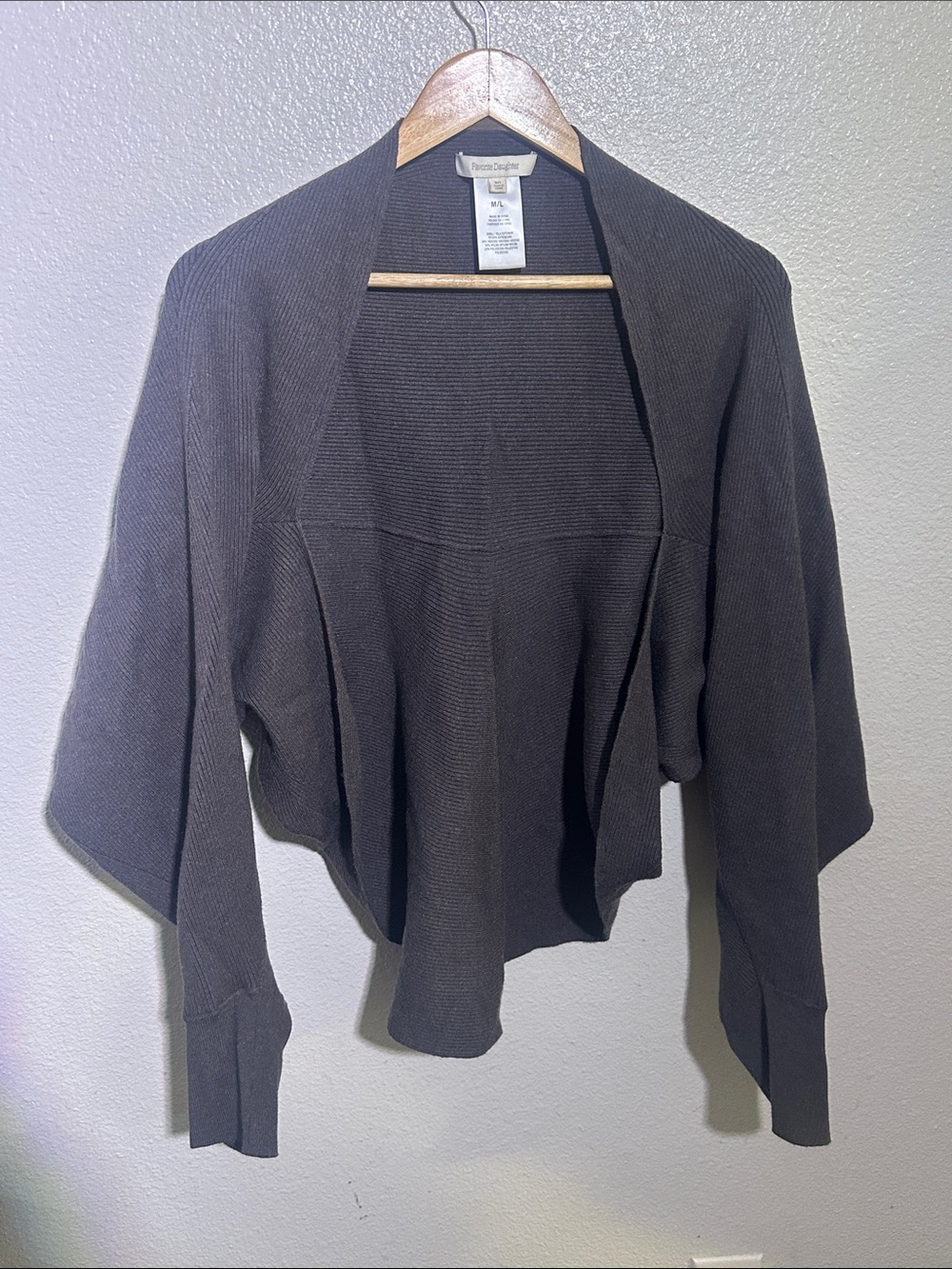Favorite Daughter Charcoal Knit Open-Front Shrug